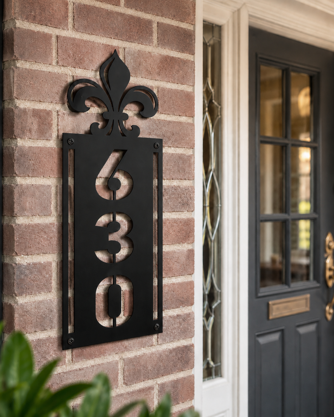 HEROLASER Metal Address Sign, Custom Vertical House Numbers, 20 x 5 in