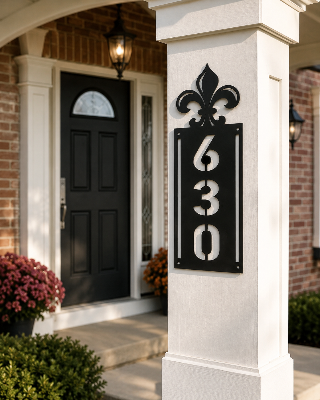 HEROLASER Metal Address Sign, Custom Vertical House Numbers, 20 x 5 in